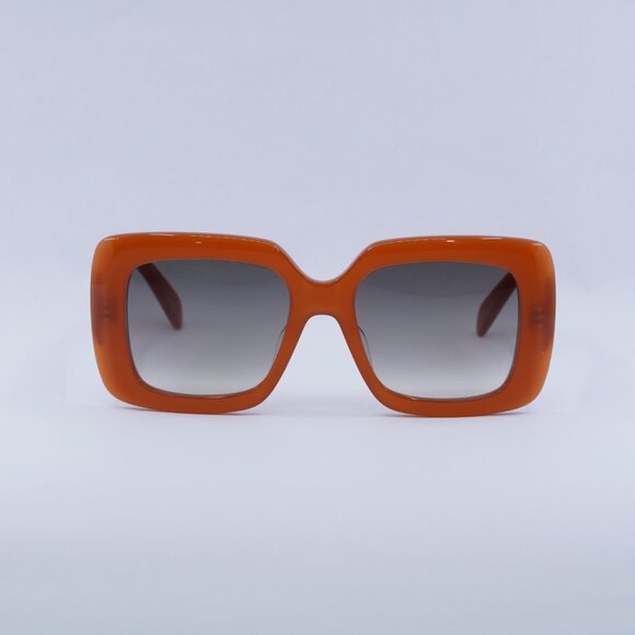 ?️ New Celine CL40263I 42F Sunglasses - Shiny Orange Frame, Brown Lenses